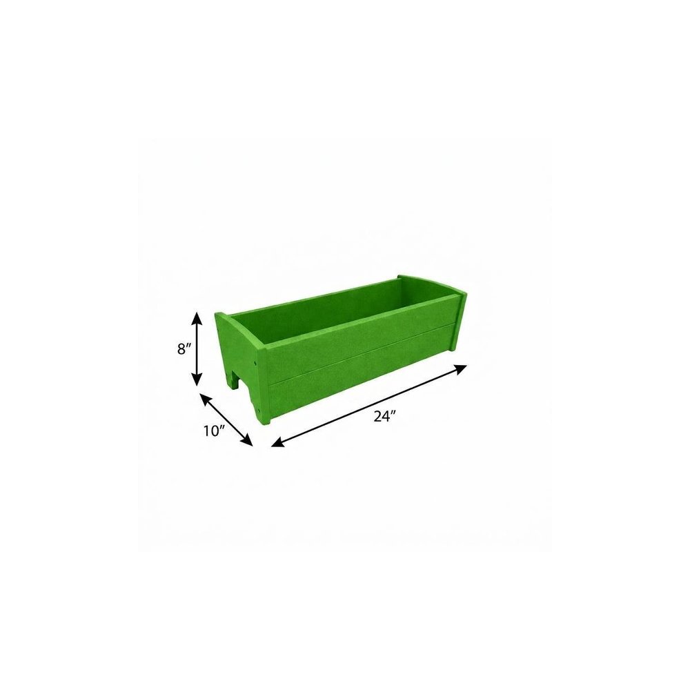 Black Heavy Duty Plastic Rectangular Railing Planter - 8 X 24-inch