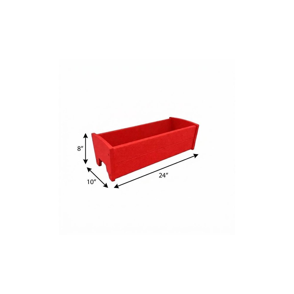 Black Heavy Duty Plastic Rectangular Railing Planter - 8 X 24-inch