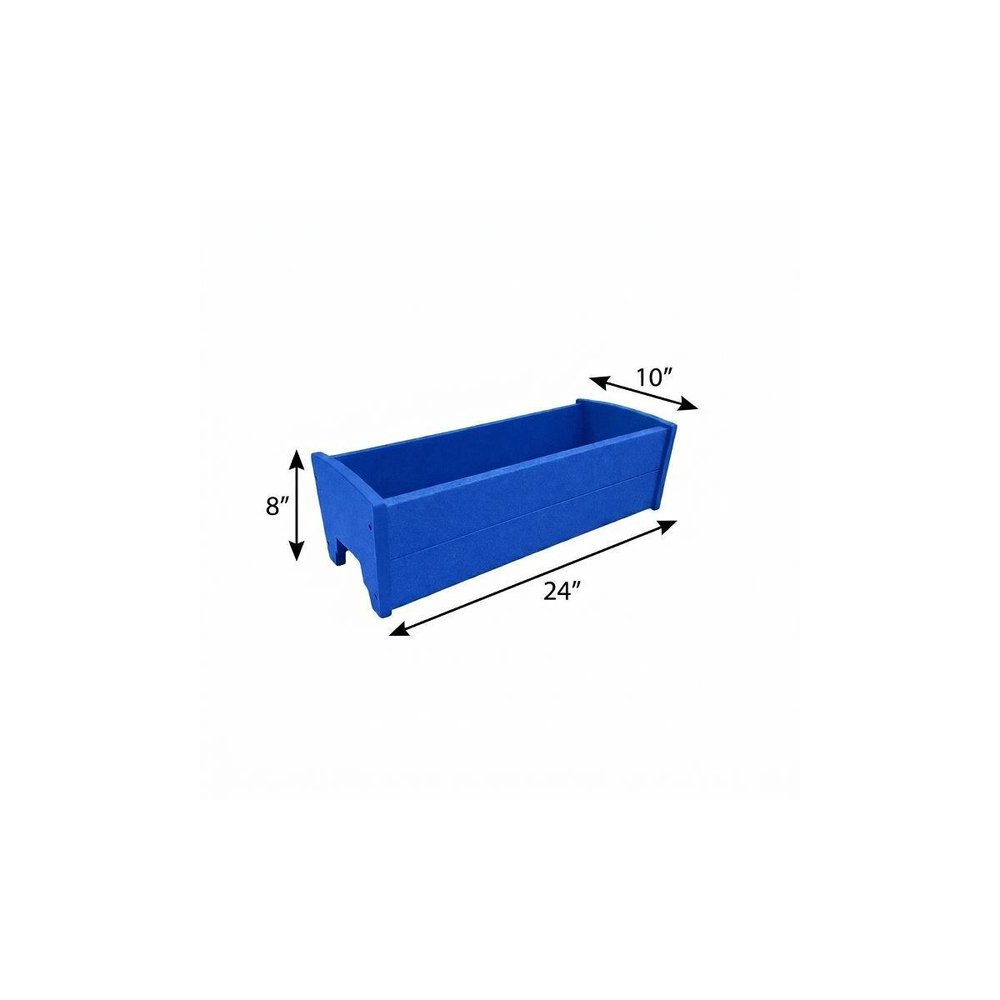 Black Heavy Duty Plastic Rectangular Railing Planter - 8 X 24-inch