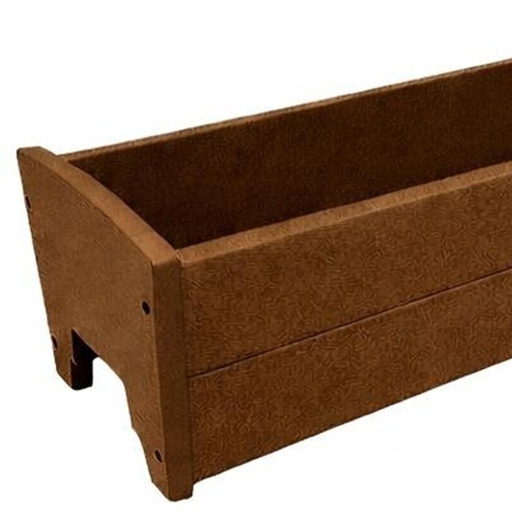 Black Heavy Duty Plastic Rectangular Railing Planter - 8 X 24-inch
