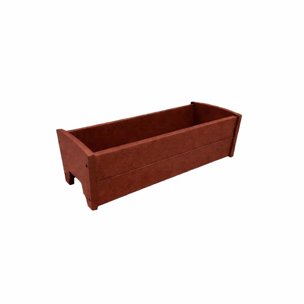 Black Heavy Duty Plastic Rectangular Railing Planter - 8 X 24-inch