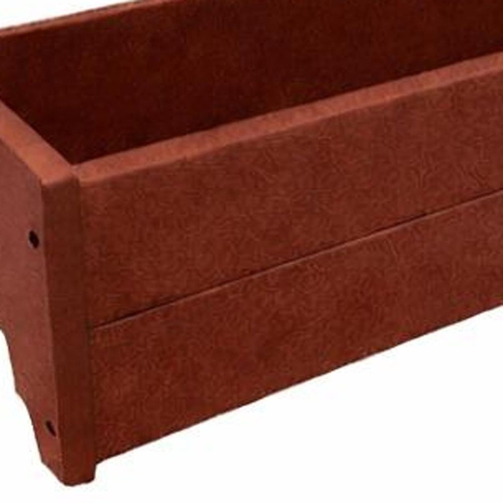 Black Heavy Duty Plastic Rectangular Railing Planter - 8 X 24-inch