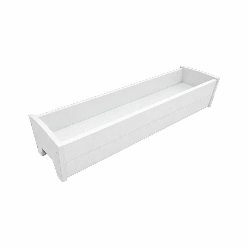 White Heavy Duty Plastic Rectangular Railing Planter - 8 X 36-inch