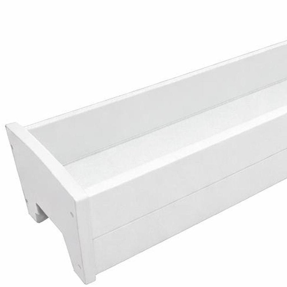 White Heavy Duty Plastic Rectangular Railing Planter - 8 X 36-inch