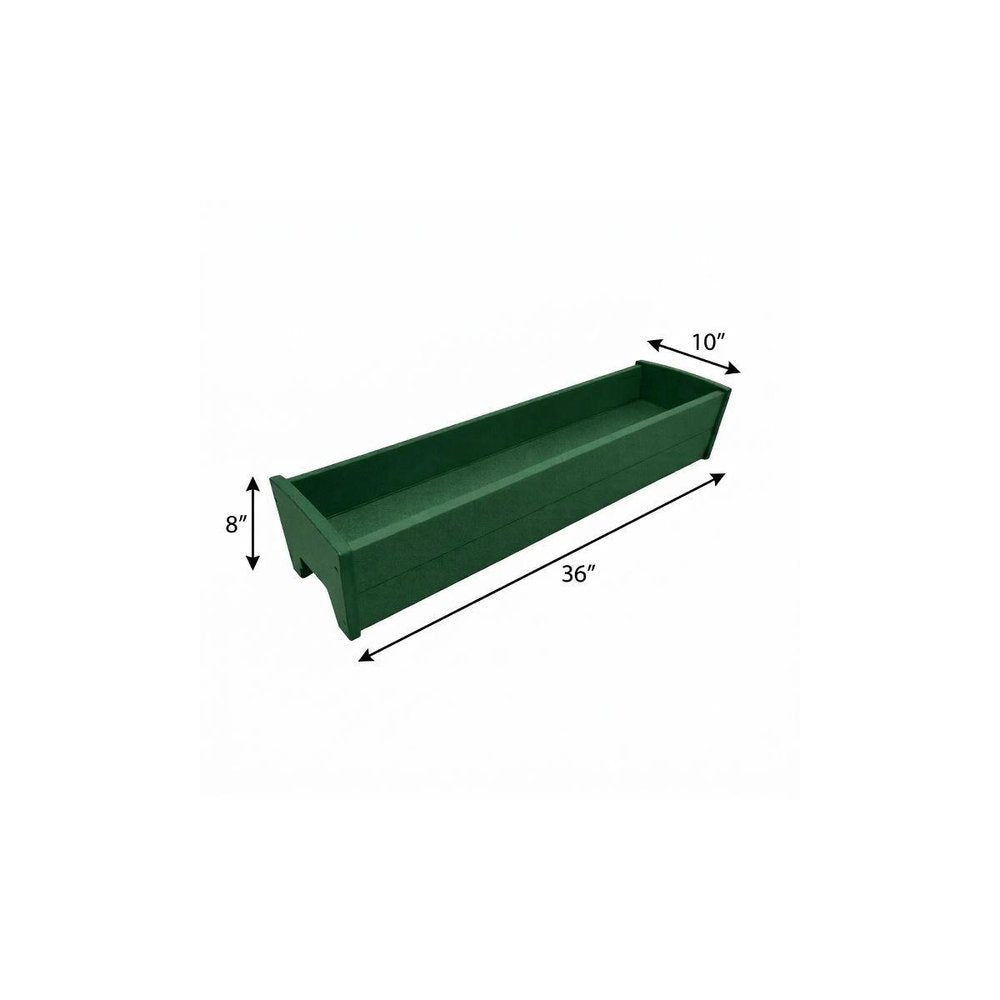 White Heavy Duty Plastic Rectangular Railing Planter - 8 X 36-inch