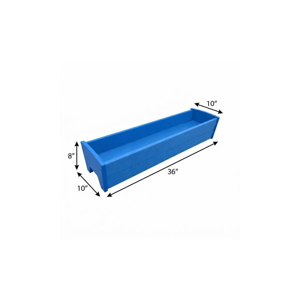 White Heavy Duty Plastic Rectangular Railing Planter - 8 X 36-inch