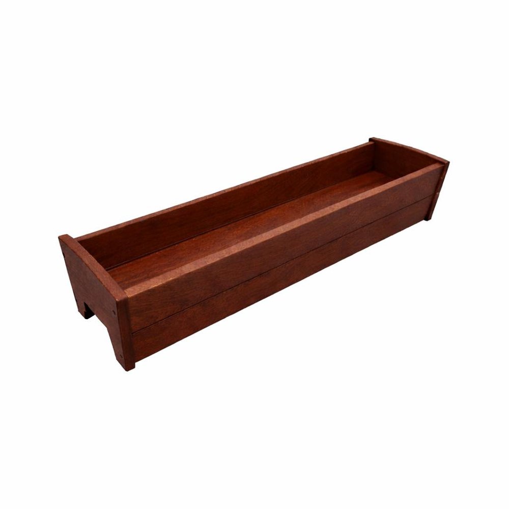 White Heavy Duty Plastic Rectangular Railing Planter - 8 X 36-inch