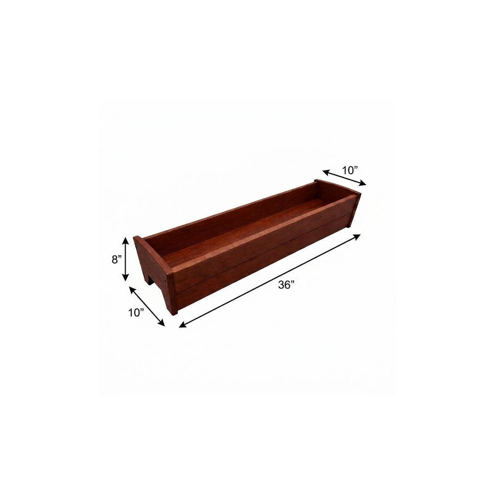 White Heavy Duty Plastic Rectangular Railing Planter - 8 X 36-inch
