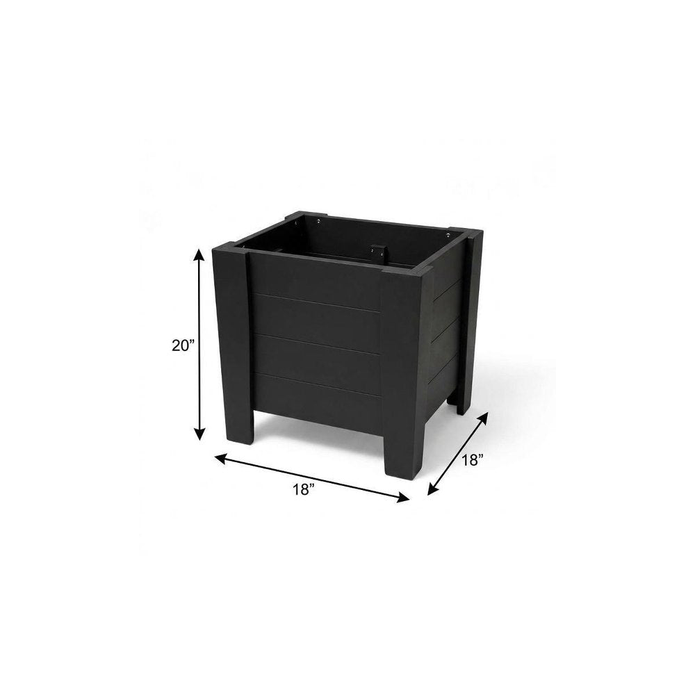 Black Heavy Duty Plastic Square Planter Box - 20 X 18-inch