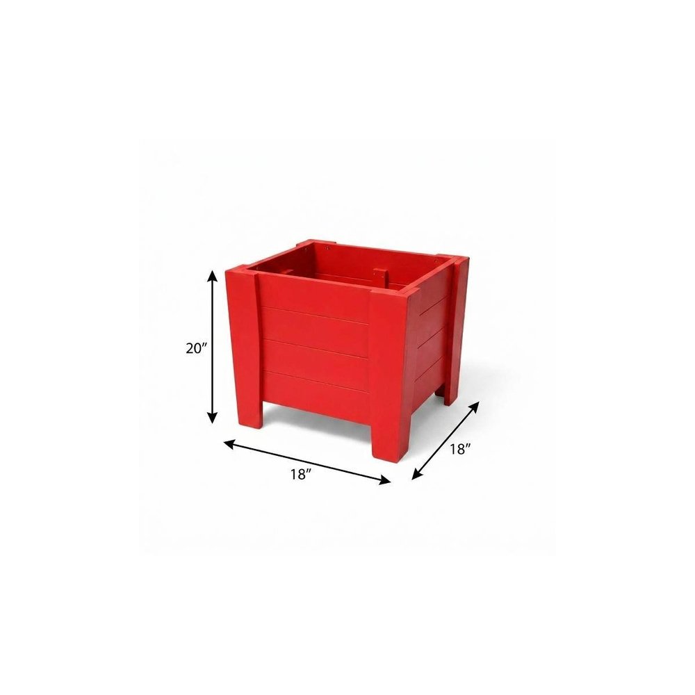 Black Heavy Duty Plastic Square Planter Box - 20 X 18-inch
