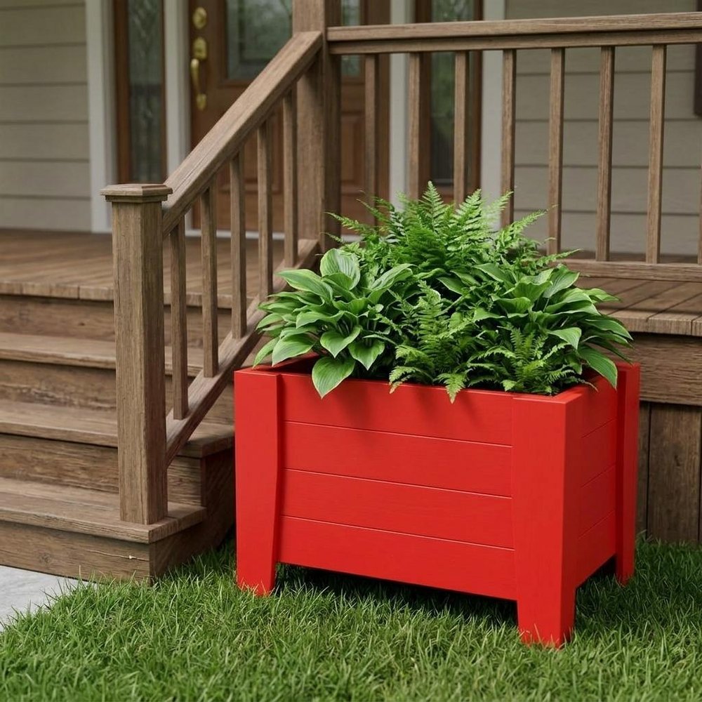 Black Heavy Duty Plastic Square Planter Box - 20 X 18-inch