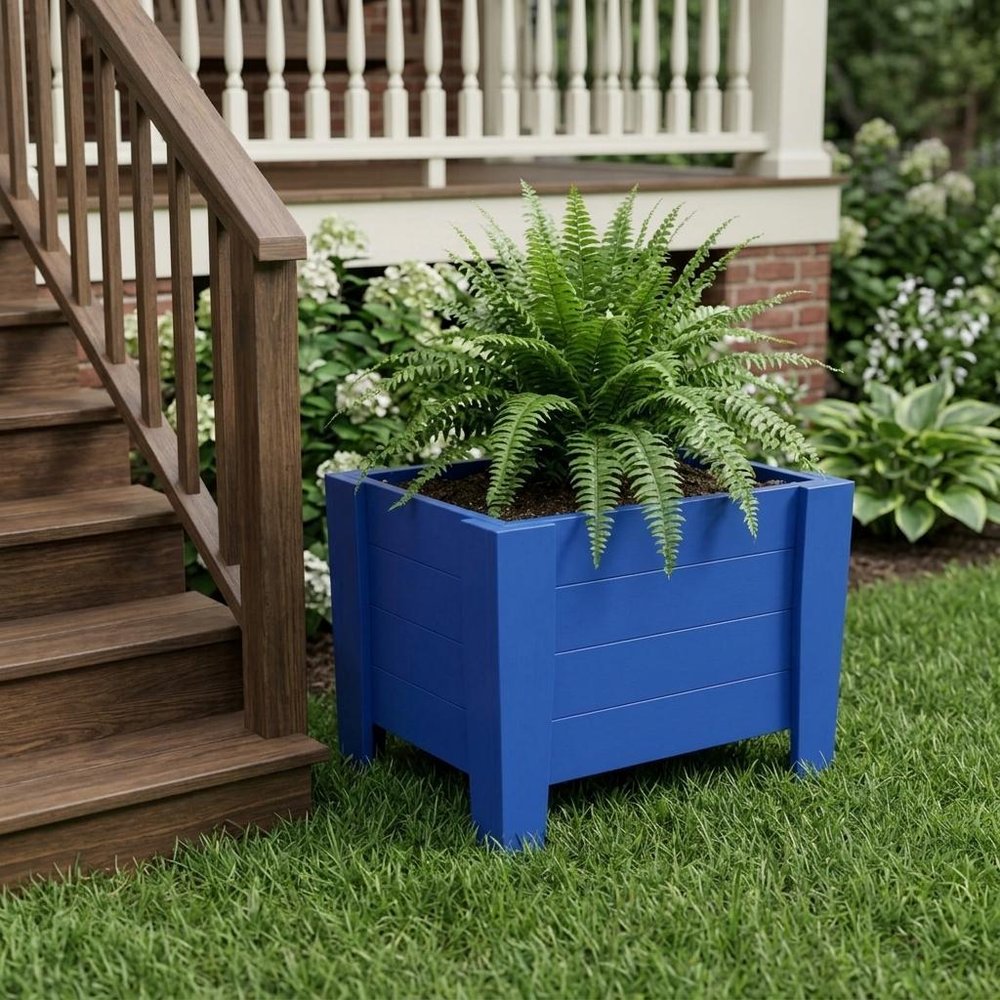 Black Heavy Duty Plastic Square Planter Box - 20 X 18-inch