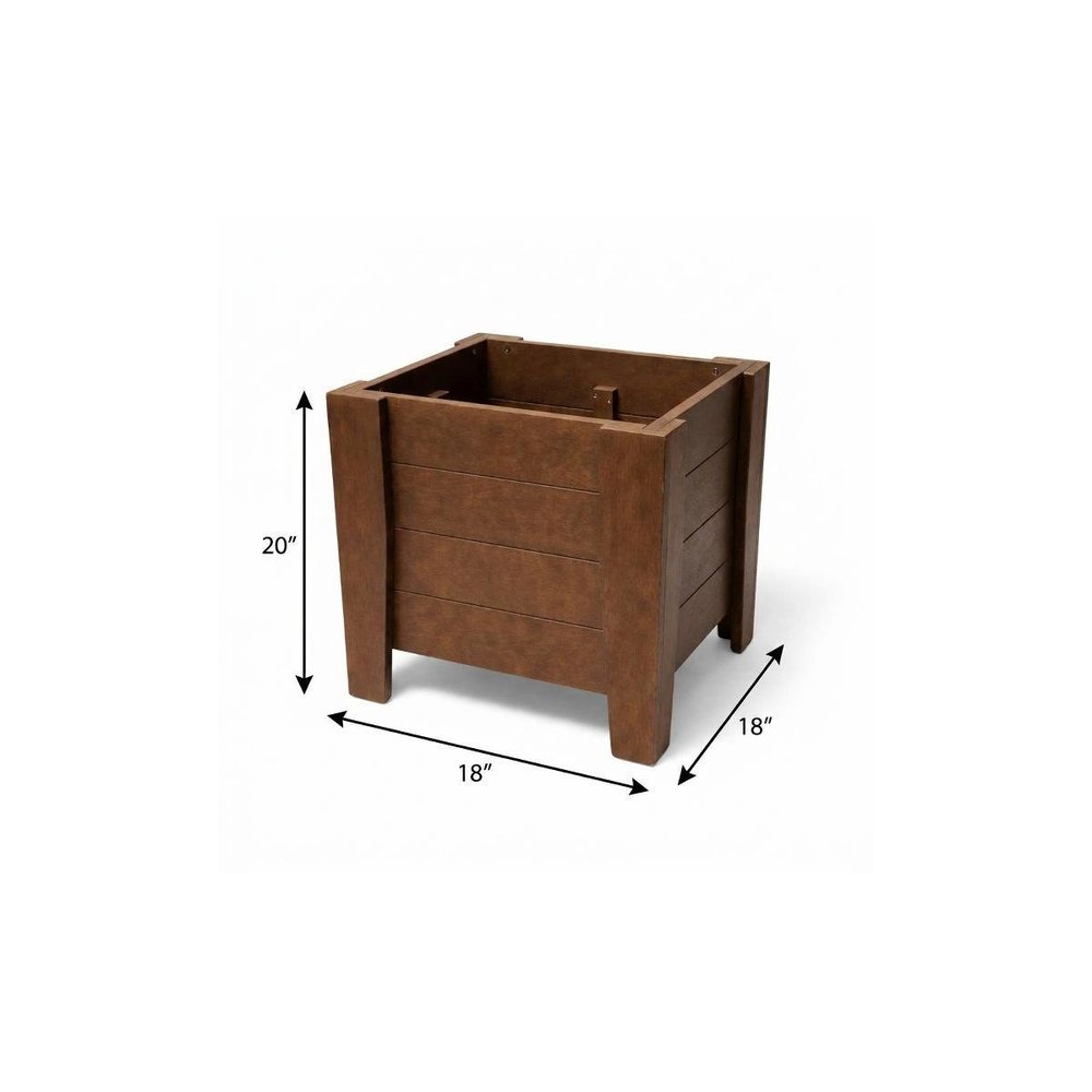 Black Heavy Duty Plastic Square Planter Box - 20 X 18-inch