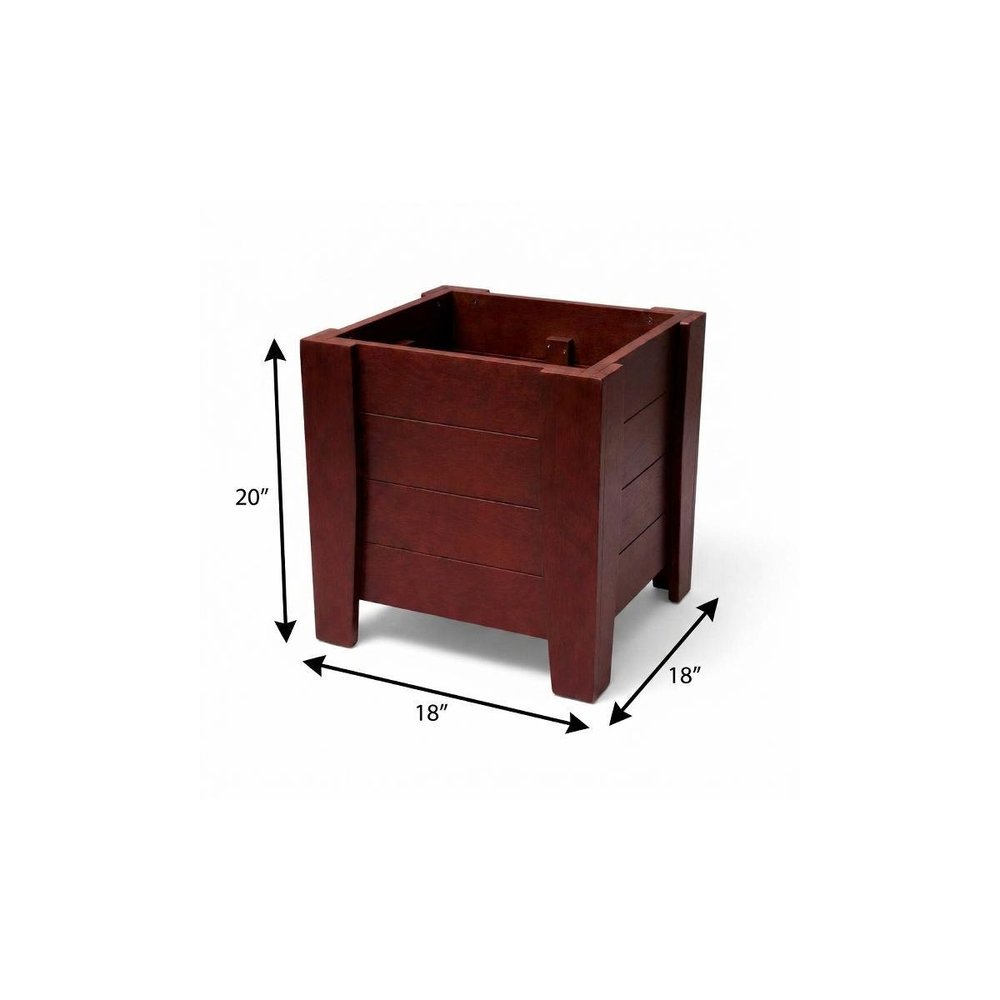 Black Heavy Duty Plastic Square Planter Box - 20 X 18-inch