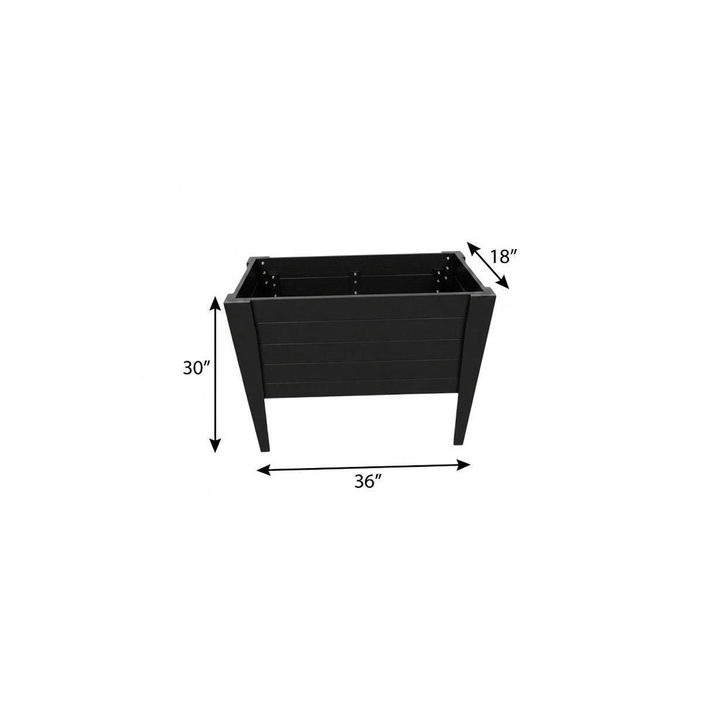 Black Heavy Duty Plastic Rectangular Raised Garden Bed - 30 X 36-inch