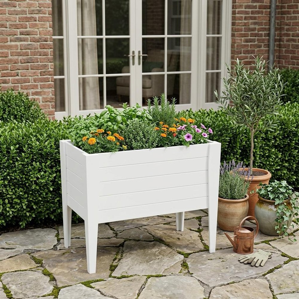 Black Heavy Duty Plastic Rectangular Raised Garden Bed - 30 X 36-inch