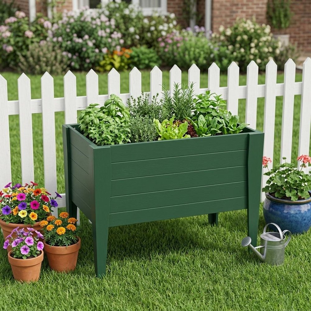 Black Heavy Duty Plastic Rectangular Raised Garden Bed - 30 X 36-inch