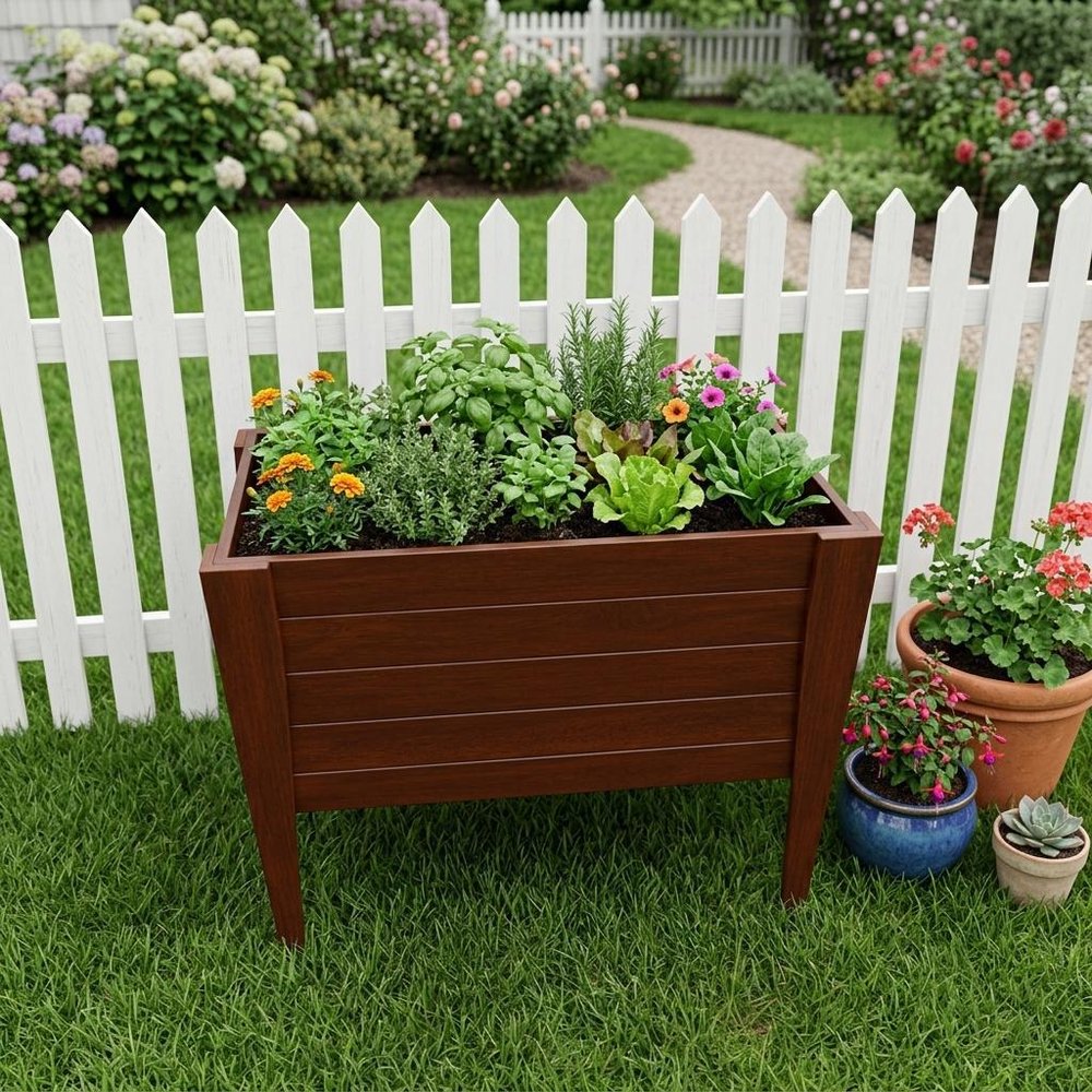 Black Heavy Duty Plastic Rectangular Raised Garden Bed - 30 X 36-inch