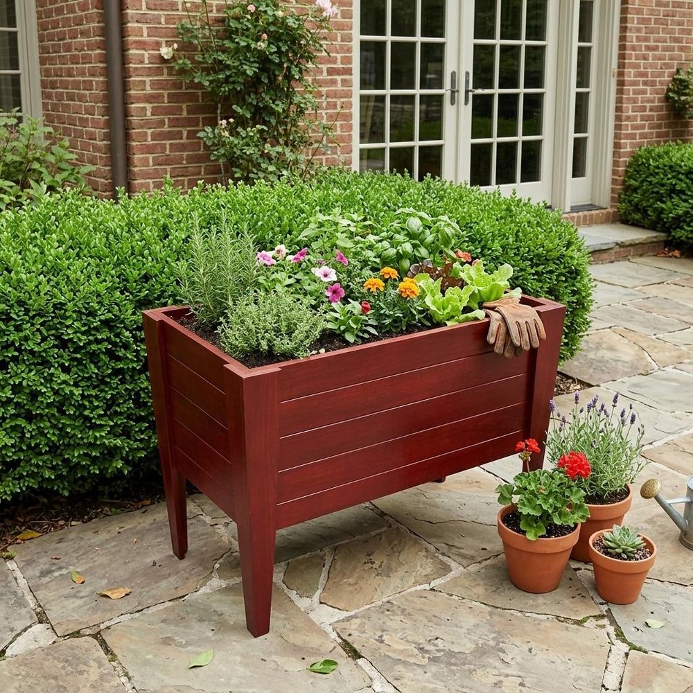 Black Heavy Duty Plastic Rectangular Raised Garden Bed - 30 X 36-inch