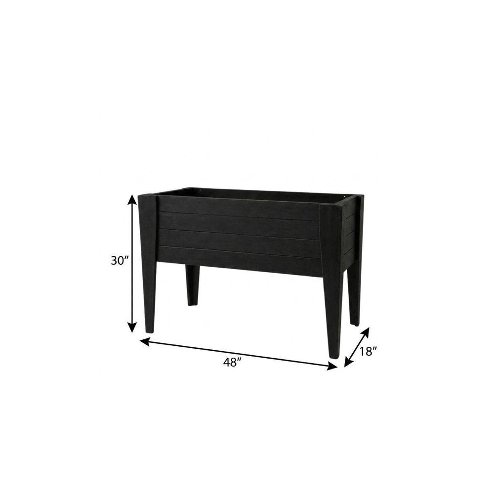 Black Heavy Duty Plastic Rectangular Raised Garden Bed - 30 X 48-inch