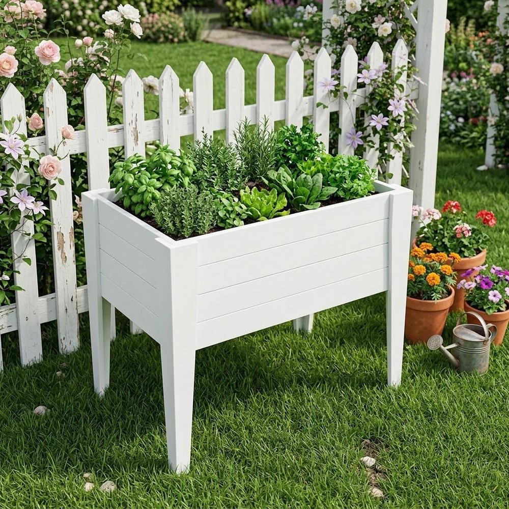 Black Heavy Duty Plastic Rectangular Raised Garden Bed - 30 X 48-inch
