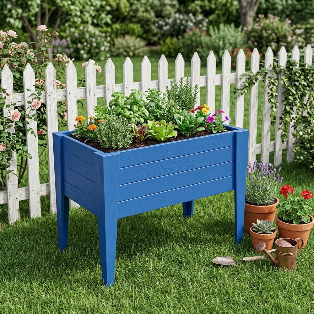 Black Heavy Duty Plastic Rectangular Raised Garden Bed - 30 X 48-inch