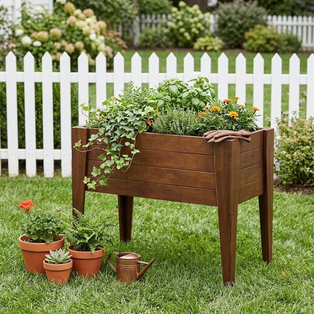 Black Heavy Duty Plastic Rectangular Raised Garden Bed - 30 X 48-inch