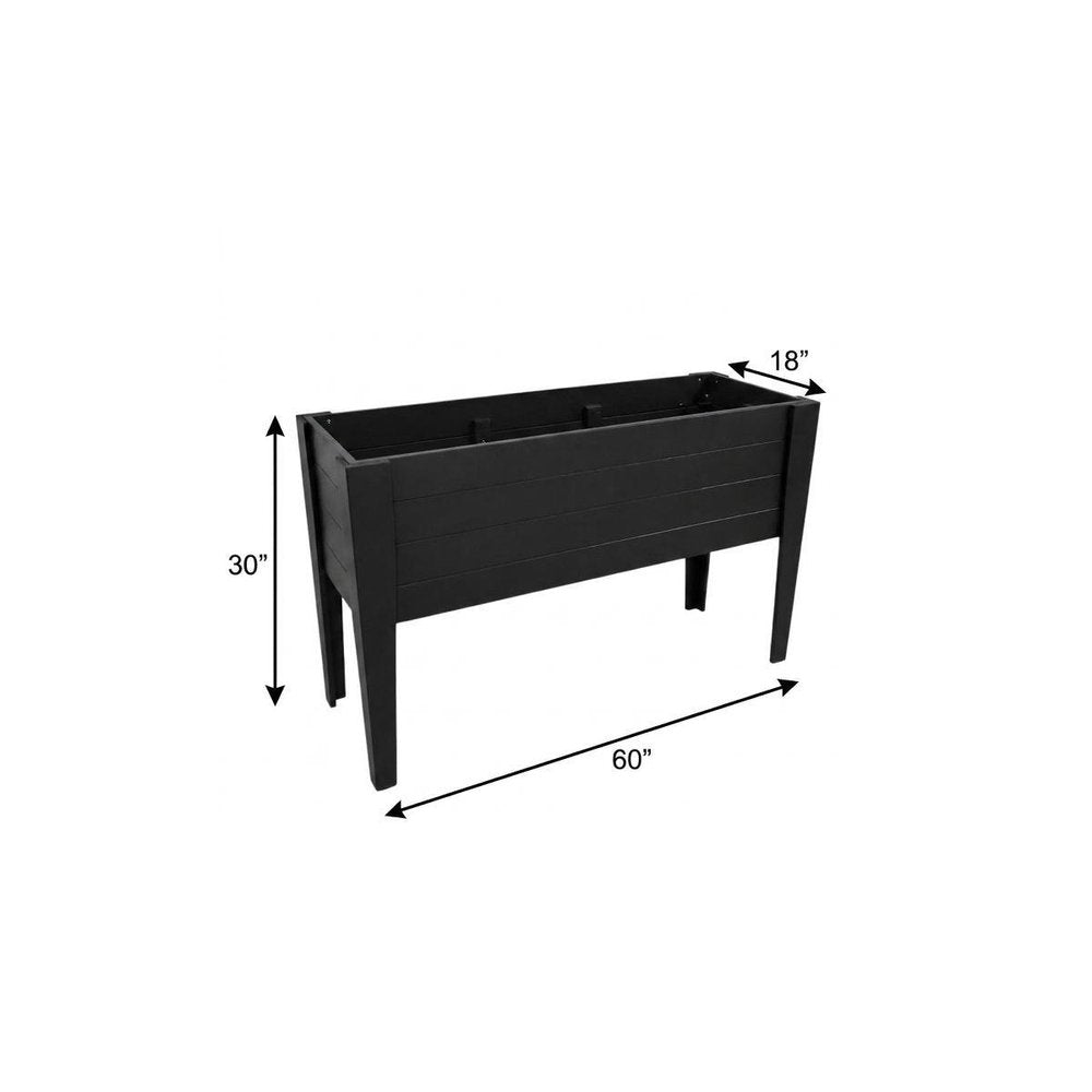 Black Heavy Duty Plastic Rectangular Raised Garden Bed - 30 X 60-inch