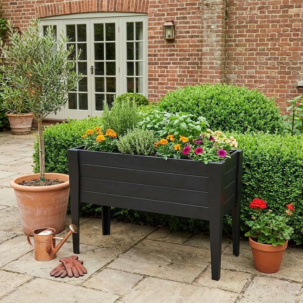 Black Heavy Duty Plastic Rectangular Raised Garden Bed - 30 X 60-inch