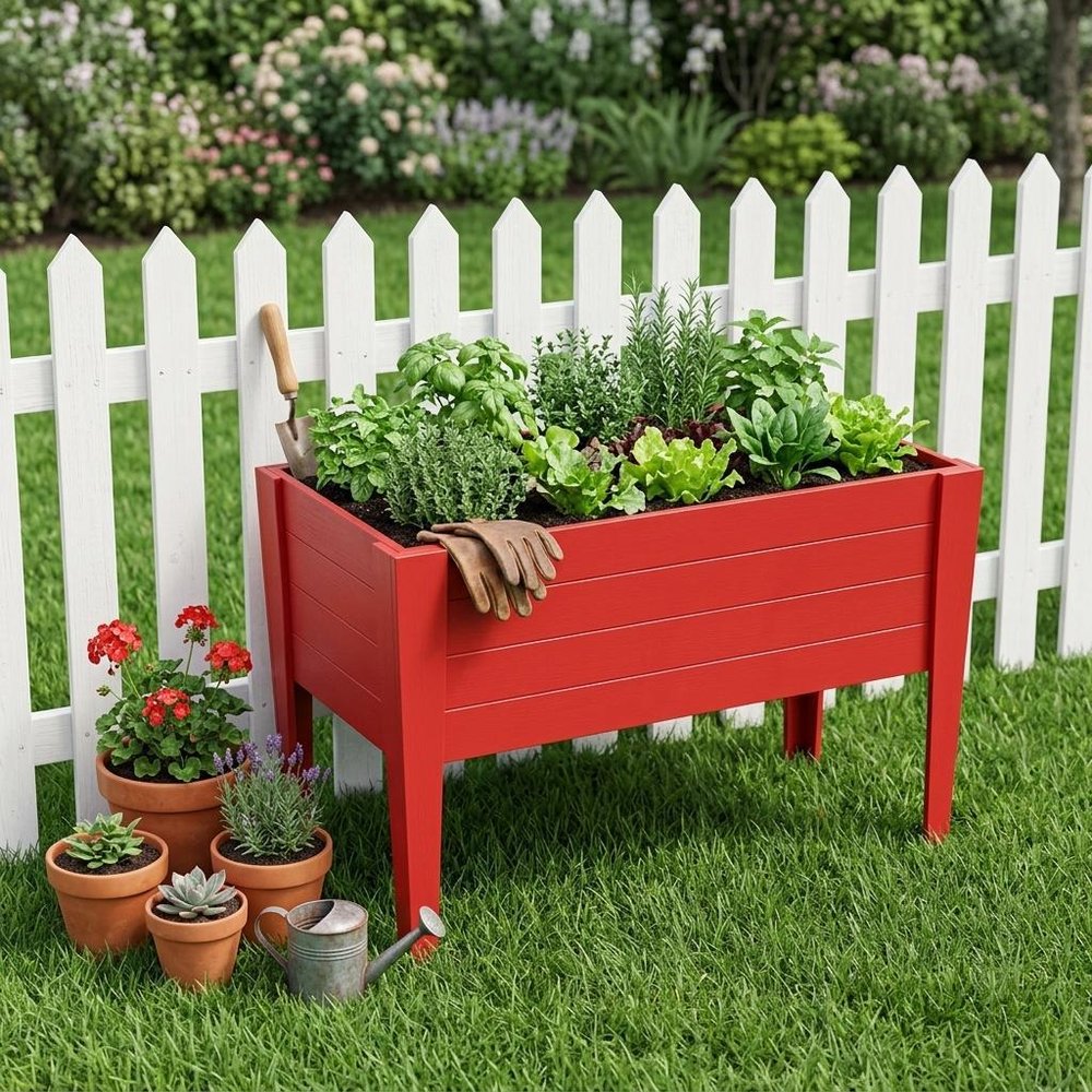 Black Heavy Duty Plastic Rectangular Raised Garden Bed - 30 X 60-inch
