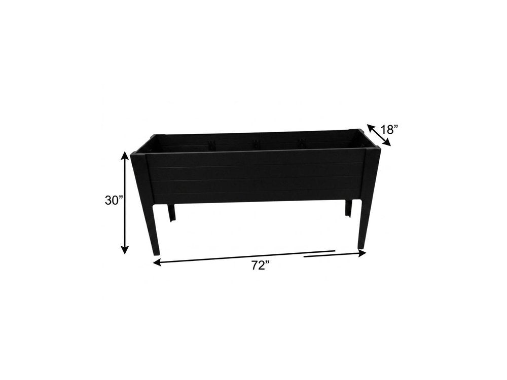 Black Heavy Duty Plastic Rectangular Raised Garden Bed - 30 X 72-inch