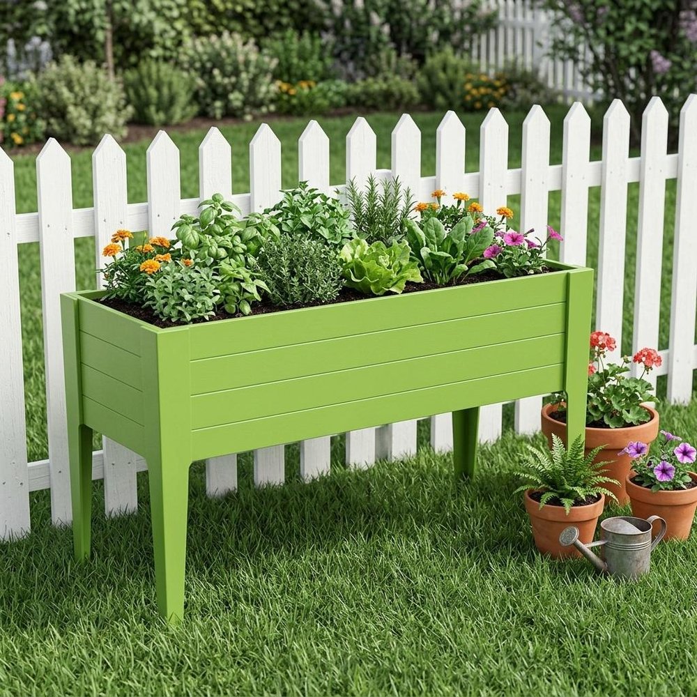 Black Heavy Duty Plastic Rectangular Raised Garden Bed - 30 X 72-inch