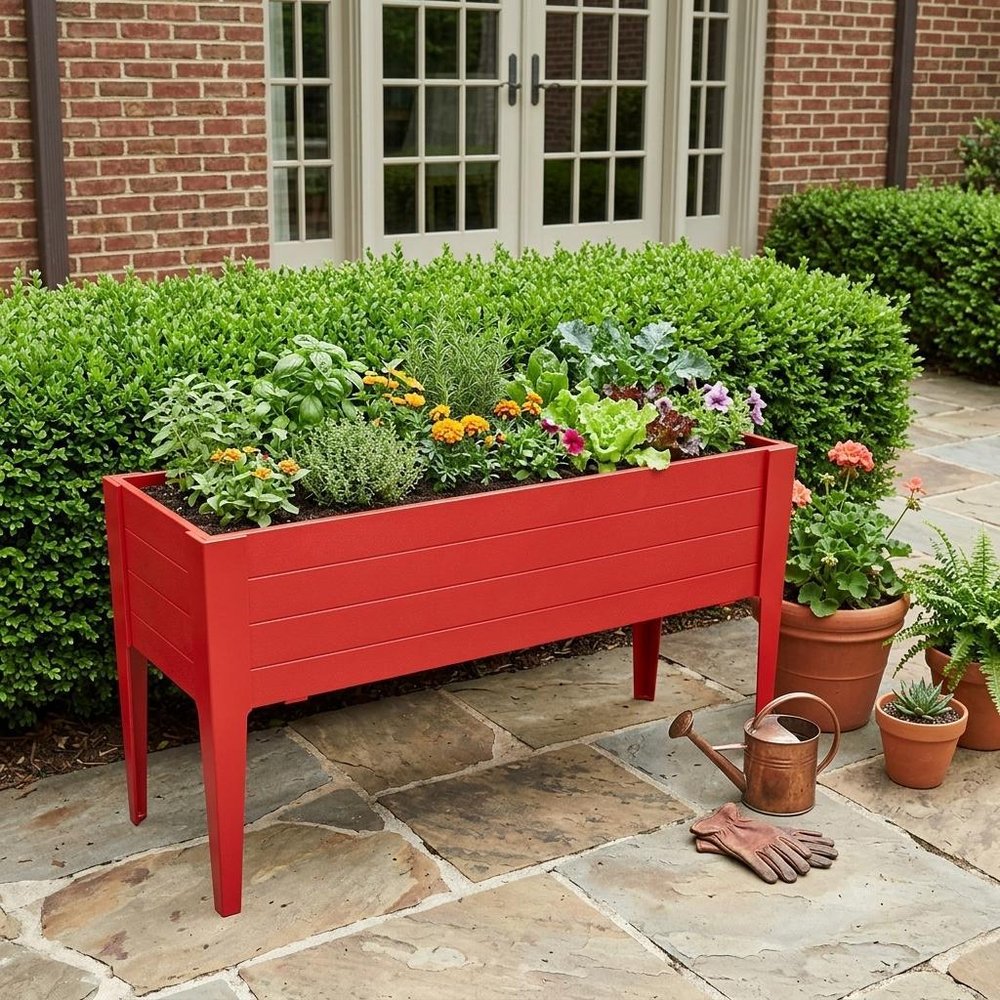 Black Heavy Duty Plastic Rectangular Raised Garden Bed - 30 X 72-inch