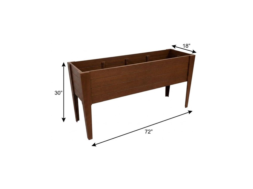 Black Heavy Duty Plastic Rectangular Raised Garden Bed - 30 X 72-inch