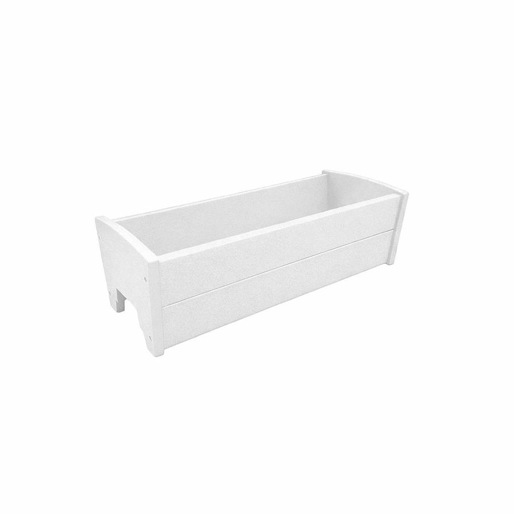 Black Heavy Duty Plastic Rectangular Railing Planter - 8 X 24-inch