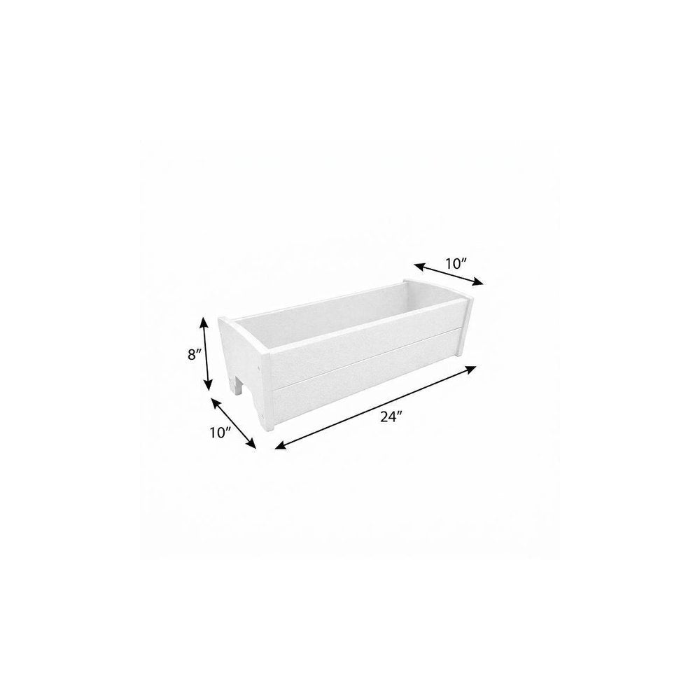 Black Heavy Duty Plastic Rectangular Railing Planter - 8 X 24-inch