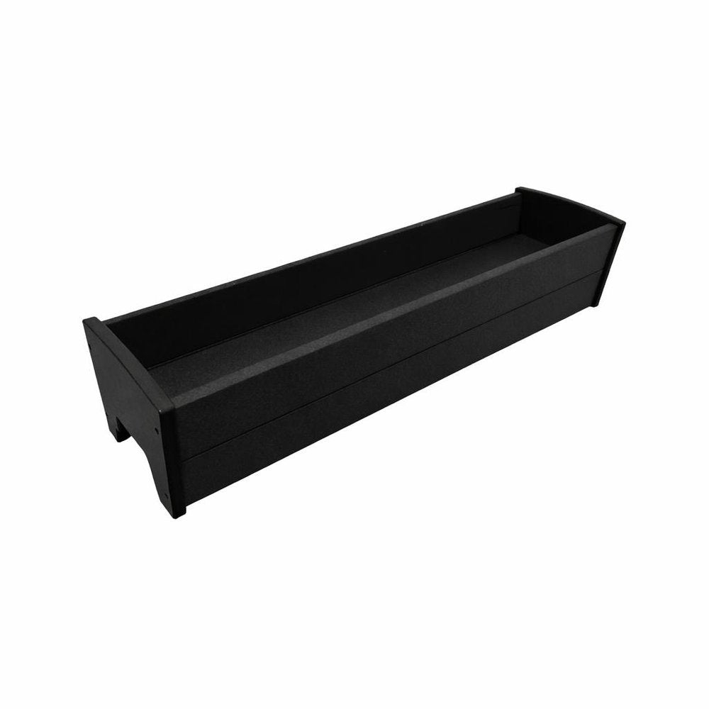 White Heavy Duty Plastic Rectangular Railing Planter - 8 X 36-inch