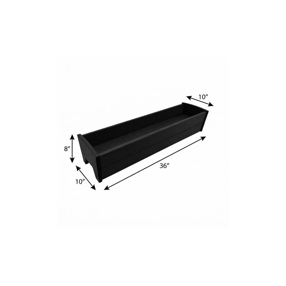 White Heavy Duty Plastic Rectangular Railing Planter - 8 X 36-inch