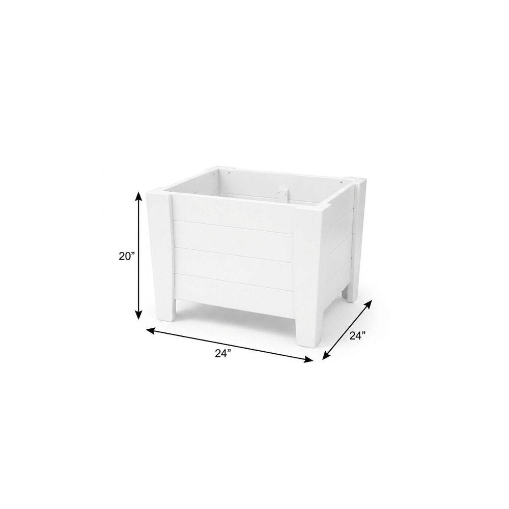 Black Heavy Duty Plastic Square Planter Box - 20 X 24-inch