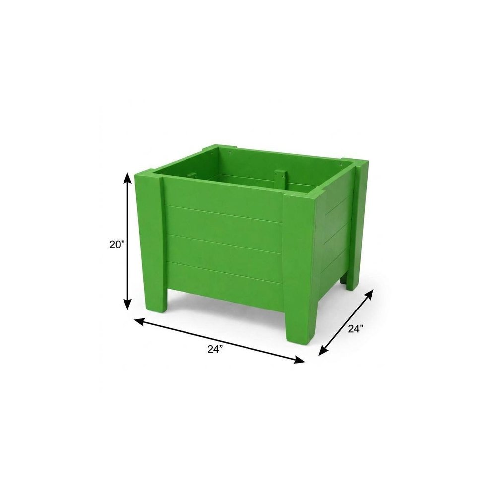 Black Heavy Duty Plastic Square Planter Box - 20 X 24-inch