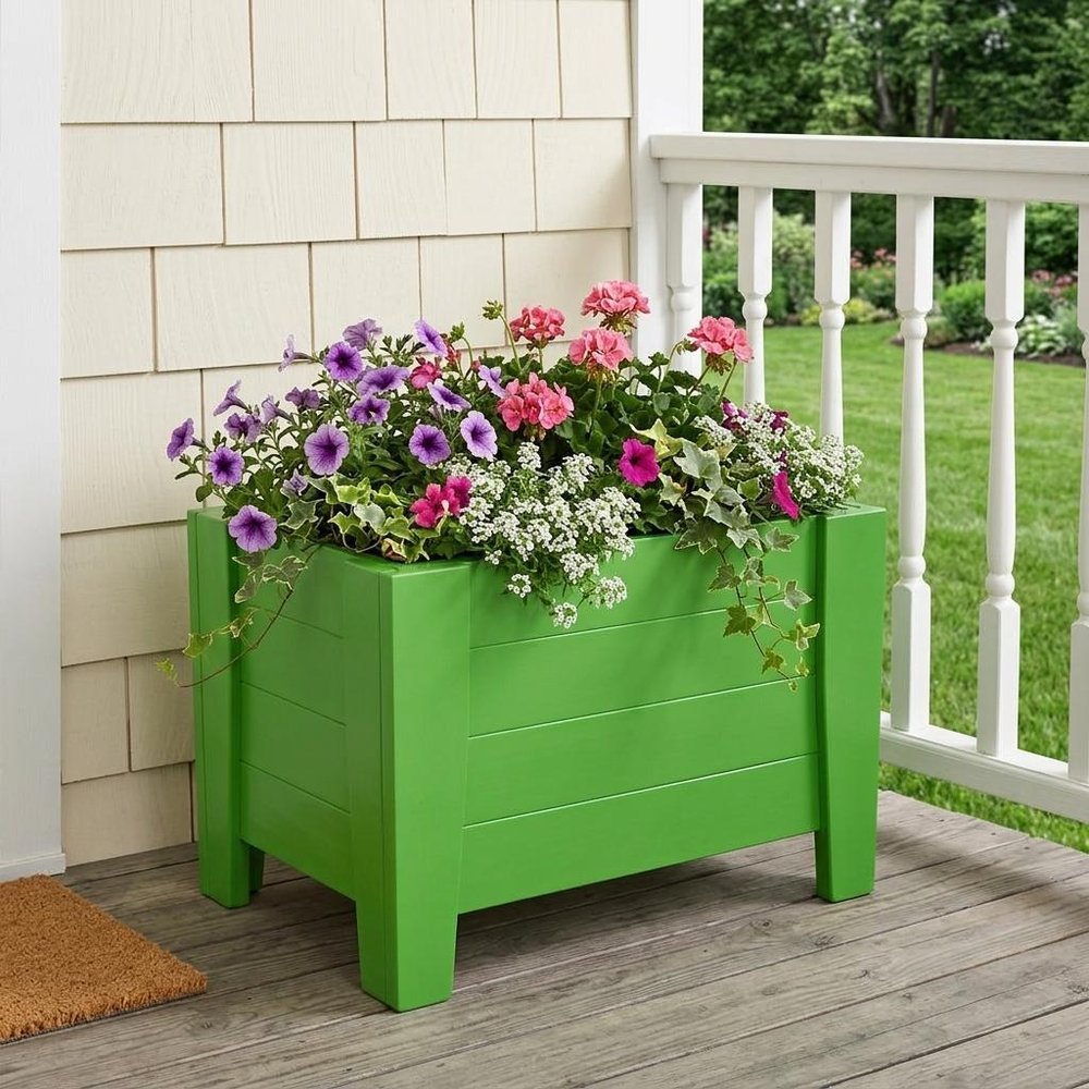 Black Heavy Duty Plastic Square Planter Box - 20 X 24-inch