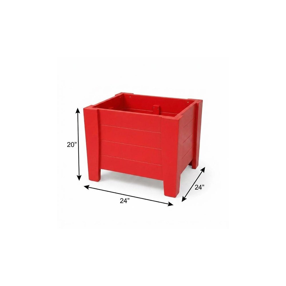 Black Heavy Duty Plastic Square Planter Box - 20 X 24-inch
