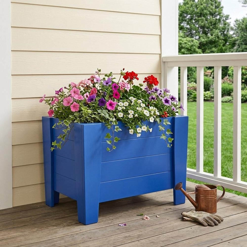 Black Heavy Duty Plastic Square Planter Box - 20 X 24-inch