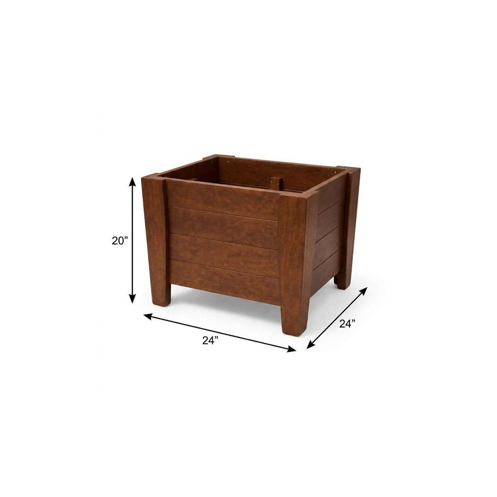 Black Heavy Duty Plastic Square Planter Box - 20 X 24-inch