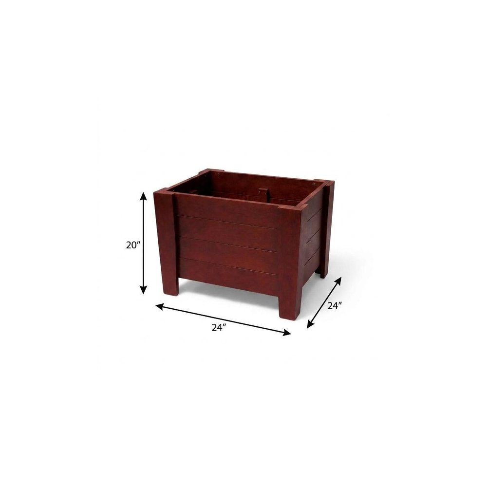 Black Heavy Duty Plastic Square Planter Box - 20 X 24-inch