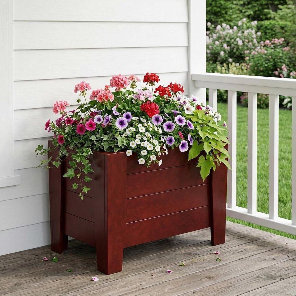 Black Heavy Duty Plastic Square Planter Box - 20 X 24-inch