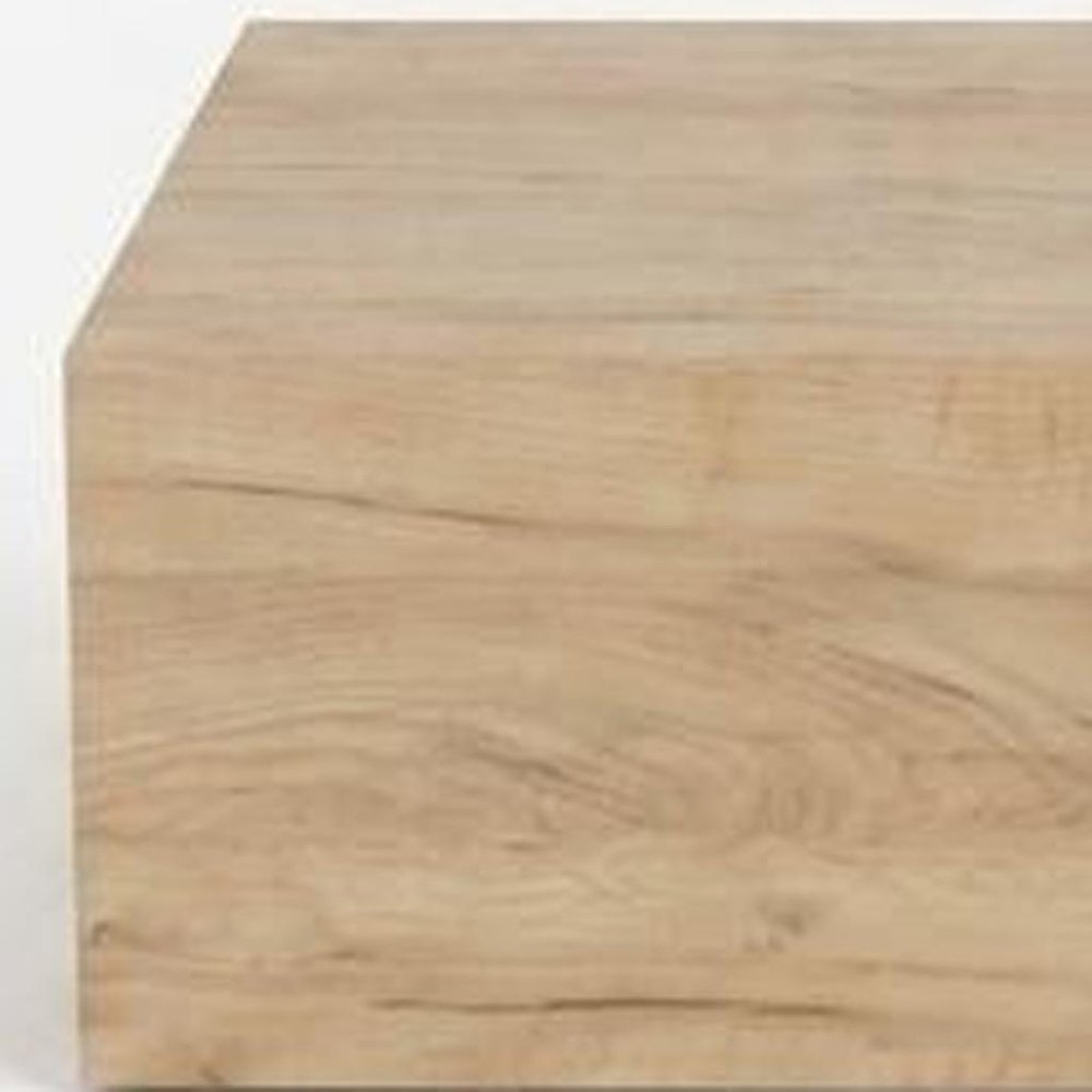 Set of Two 16 Natural and Oak Wood One Drawer Floating Nightstand