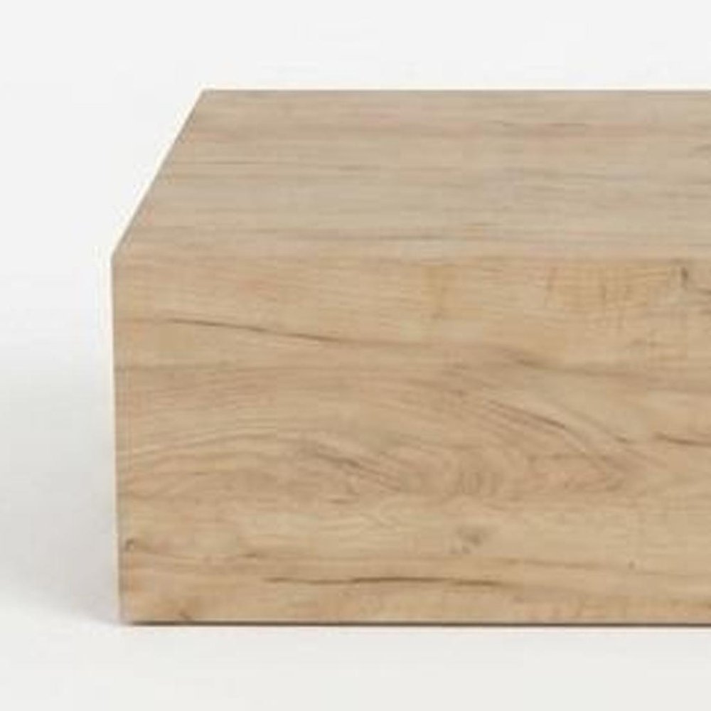 Set of Two 16 Natural and Oak Wood One Drawer Floating Nightstand