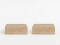 Set of Two 16 Natural and Oak Wood One Drawer Floating Nightstand