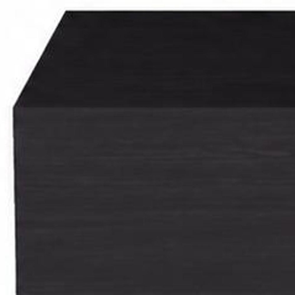 Set of Two 16 Black Wood One Drawer Floating Nightstand